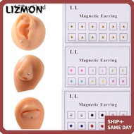 LIZMON 12pcs/Card Magnet Earring Jewelry Fake Piercings Magnetic Nose Ring