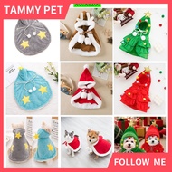 Pet Cat/Dog Christmas Cape,Dog Costume Outfit Set Hood Cloak Santa Suit,Puppy New Year Cape Dress Up