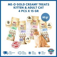 MATA Me-O Gold Creamy Treats Kitten & Adult Cat 4x15gr (60gr) Wet Food - MEO Snack Healthy Immune Di