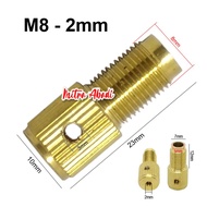 DRILL CHUCK DC MOTOR SHAFT CORE M7 / M8 + KUNCI HEX + BAUT KECIL