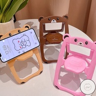 VC Foldable Chair Stand Holder Lovely Bear Candy Color Phone Portable Decoration Simulation Furnitur