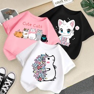 stylishchildrenshort-sleevedcartoongirlsgirlst-shirtsummerbottoming Hundred clothestops2026children 