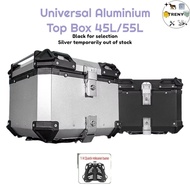 45L 55L Top Box Kotak Motosikal Aluminium Alloy Top Box Storage Box With Universal Base Plate