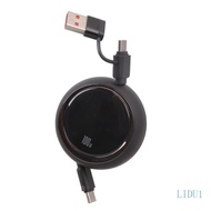 LIDU1 2 In 1 Telescoping USB + Type C To Type C Cable 100W Charging Data Transfer 480Mbps Universal 