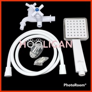 HAND SHOWER MANDI SET KRAN CABANG PLASTIK/SHOWER MANDI KOMPLIT KRAN - HOLIGANSTORE