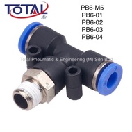 PB Series 6MM Male Branch TEE PB6-M5,PB6-01,PB6-02,PB6-03,PB6-04 Pneumatic Oush In Fitting One Touch
