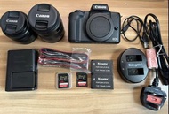 Canon m50 mark 1 + 15 -45mm kit set 黑色 + ef-m  11-22mm efm