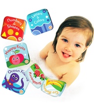 Floating Baby Bath Books Set of 4 - Bath Books for Babies, Infants - Waterproof, Mold-Free Bath Toys