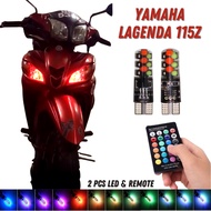 YAMAHA LAGENDA 115Z T10 Bulb RGB LED Remote Control Multi Color COB Chip Lampu Mentol Kelip Motor Ya