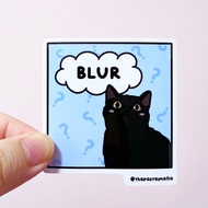 (SG) "blur" singlish cat meme waterproof vinyl sticker (1 Piece)