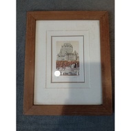 Picture Frame Building Painting Size 8.5"x 10.5" Second Hand Used Condition
