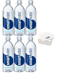 Glaceau Smartwater, 500mL Bottles, (Pack of 6) with Bay Area Marketplace Napkins