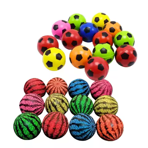 6 Pcs 30mm watermelon Soccer Modeling Bouncy Ball Color Elastic Small Simulation Bouncy Ball Outdoor