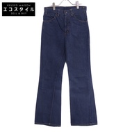二手 Levi's 70 年代 42TALON 染色海軍藍牛仔褲，尺寸 646，橘色標籤，喇叭褲底，尺寸 31。