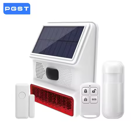 Wireless Outdoor Solar Siren Powered Strobe Sound Flash Waterproof Alarm Siren for 433MHz Wifi GSM A