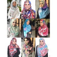 Bawal Printed Cotton Square Scarf Songket Hello Kitty