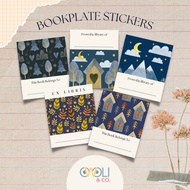 Bookplate Stickers: Whimsical Night Theme - This Book Belongs To Sticker, Library Sticker, Ex Libris