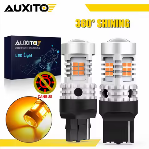 AUXITO 2Pcs Canbus 7440 Led Turn Signal Light W21W Orange No Hyper Flash 1156 BA15S P21W BAU15S PY21