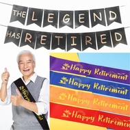 Happy Retirement Flag THE LEGEND Sash Party for Retired Men and Women satin selempang kain selamat b