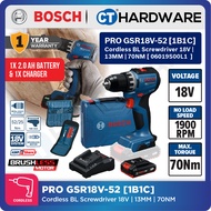 Bosch PRO GSR18V-52 Cordless BL Screwdriver 18V | 13MM | 70NM | Replace GSR180-LI [ GSR18V52 ]