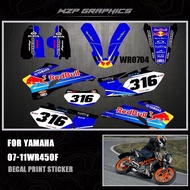 Graphics Stickers Decals Deco Full Kit  For Yamaha WR 205F/450F WR450F 2007-2011 WR250F 2007-2014 WR