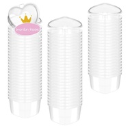 100 Pcs 2.4 Oz Valentine'S Day Heart Shaped Containers Plastic Box with Lids Reusable Small Portion 