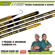 Tornado Tegek Paradise II Zoom Carbon IM8 | Pancing 3 Ukuran | Handle Anti Slip
