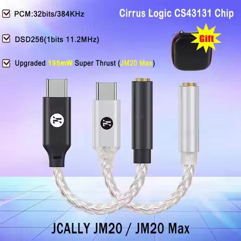 JCALLY JM20/JM20 Max Portable Headphones Amplifier CS43131 Chip Audio Decoder Type-C To 3.5mm Digita