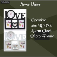 Creative 2in1 LOVE Photo Frame & Clock | Jam Dinding & Bingkai Foto Gambar LOVE Cute Home Airbnb Dec