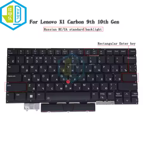 US RU NE Norwegian Backlit Trackpoint Keyboard For Lenovo ThinkPad X1 Carbon 9th 10th Gen 20XW 21CB 