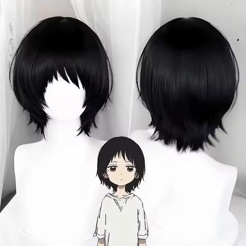 Anime Takopi’s Original Sin Kuze Shizuka Cosplay Wig Men Women Black Short Hair Heat Resistant Synth