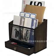 Wooden File Mail Country Style Mail File Retro Desktop Classification Box Wooden Storage Box Storage