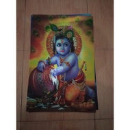 Small 3D Krishna poster