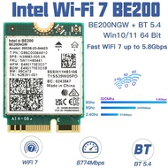 Wi-Fi 7 Card Intel BE 200NGW Bluetooth 5.4 with 2.4/5/6GHz 5.8Gbps for PC Laptop Win 10/11 original 