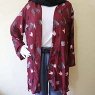 Women's OUTERWEAR/CARDIGAN/OUTER Long Women's CARDIGAN MAROON MOTIF PAINT Code 1H