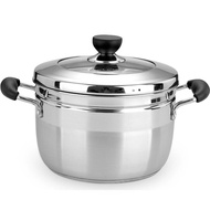 Food Grade Stainless Steel Multi-Functional Steamer Cooking Pot Soup Pot Household Single Layer Cage Drawer Double Bottom Induction Cooker/Stainless Steel Pot Cooking Pot Thickened Porridge and Noodles Stewing Pot
