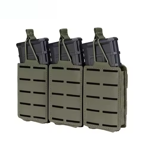 IDOGEAR Tactical LSR 556 Mag Pouch Triple Mag Carrier MOLLE Pouch Laser Cut 3567 Mag Ammo Pouch Chas
