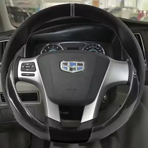 Carbon Fiber Leather Car Steering Wheel Cover For Geely GeometryC Monjaro Coolray Tugella GX3 Atlas 