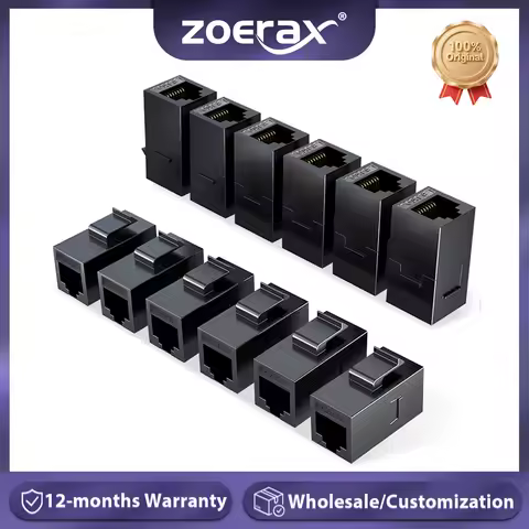 ZOERAX RJ45 Cat6 Cat5e Keystone Coupler, Female to Female Cat6 Cat5e Keystone Jack, UTP Keystone Cou