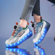 Invisible 4-Wheel Skateboard Shoes Runaway Shoelaces Wheel Shoes Wheel Shoes Student Skateboard Shoe