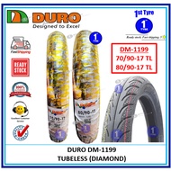 TAYAR DURO HIGH QUALITY TUBELESS TYRE DIAMOND DM-1199 70/90-17, 80/90-17 (PATTERN DIAMOND)