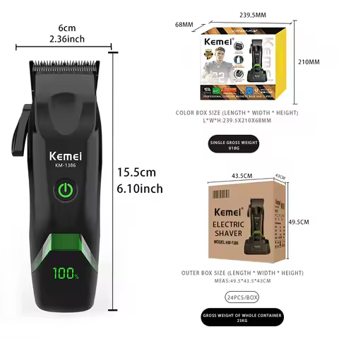 Kemei Men's Clipper Set 1385 Clippers And Trimmers set Kemei 1386 Hair Cutting Machine For Man Full 
