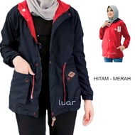 MERAH Uniqlo Jumbo Korean Style Women's Parka Jacket Imported Reversible Muslimah Long Korean Black 