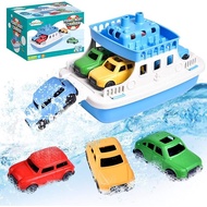 Toy Boat Bath Toys for Toddlers with 4 Mini Car Toys, Kids Water Toys Ferry Boat for Bathtub Bathroo