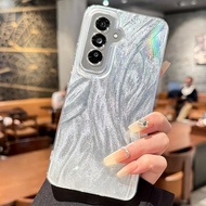 For Samsung Galaxy A24 4G Phone Case Samsung A24 4G Case Galaxy A24 4G Anti fall Luxury Laser Silver