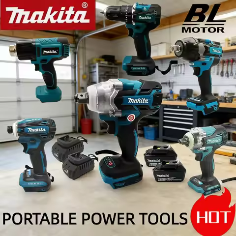 Makita Cordless Brushless Drill Combo: Digital Heat Gun, Impact Wrench / Driver , DTD173, DTW600, DD