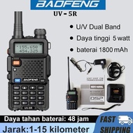 READY STOK Ht baofeng mini walkie-talkie U/V Dual Band 5R Two-way radio BF 5Watt Kekuatan tinggi ht 
