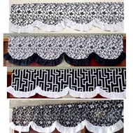 "KurtinaPh" Black / White Elegant Valance Curtain 59 inch x 15 inch