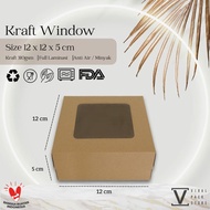 12x12x5 Kraft WINDOW Box Cake Box 12x12 Cake Box Bread Cake Laminated Food Grade Mica Box Souvenir B