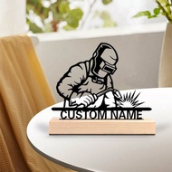 1pc Personalized Metal Balance Statue With Wooden Base - Custom Name Lawyer Desk Decor, Black Silhou